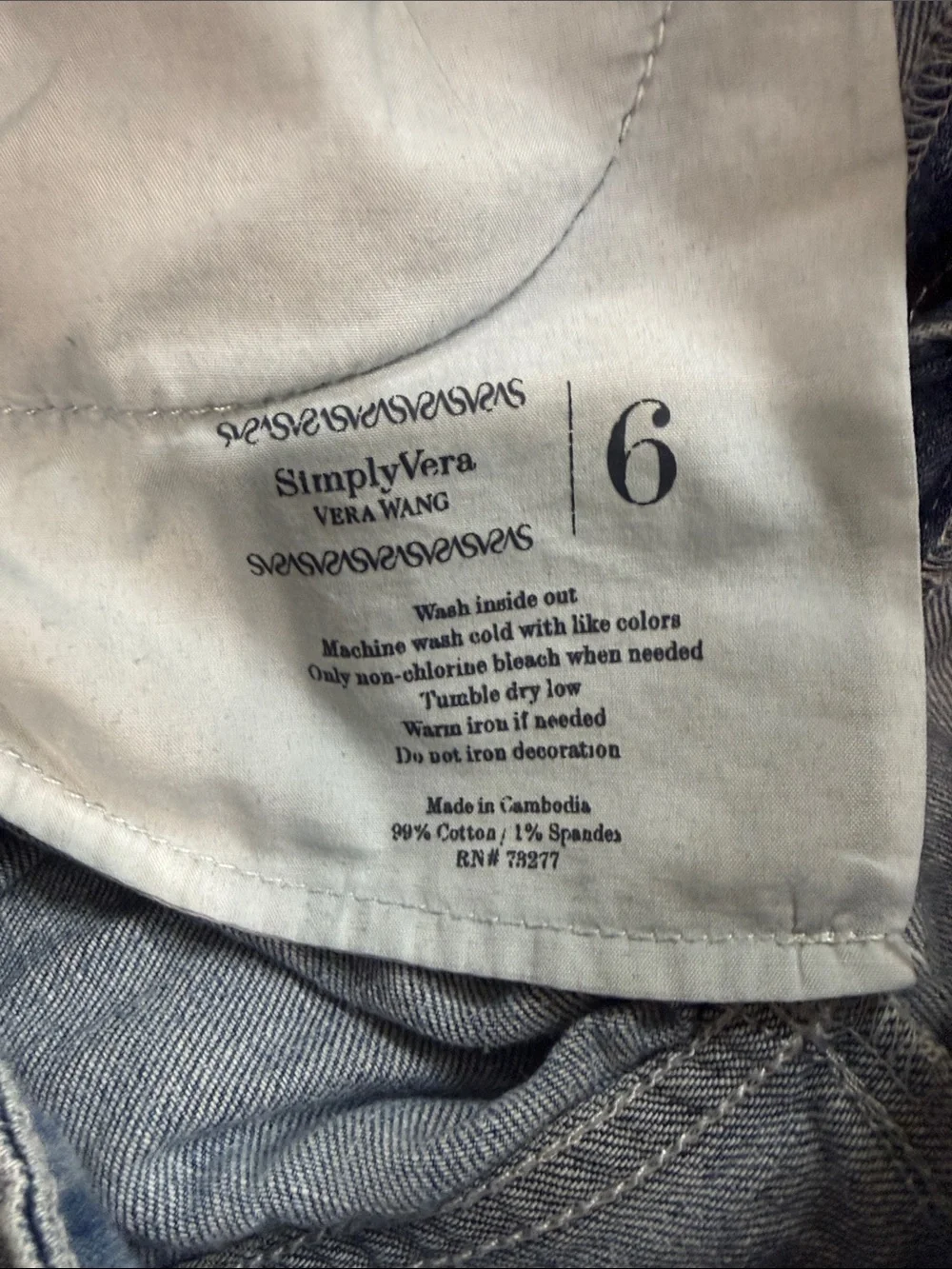 Simply Vera Vera Wang Mid Blue Denim Capris
